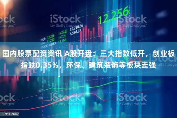 国内股票配资资讯 A股开盘：三大指数低开，创业板指跌0.35%，环保、建筑装饰等板块走强