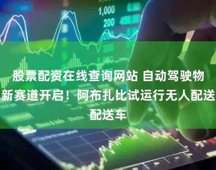 股票配资在线查询网站 自动驾驶物流新赛道开启!阿布扎比试运行无人配送车