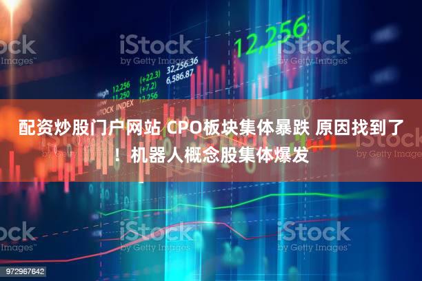 配资炒股门户网站 CPO板块集体暴跌 原因找到了！机器人概念股集体爆发
