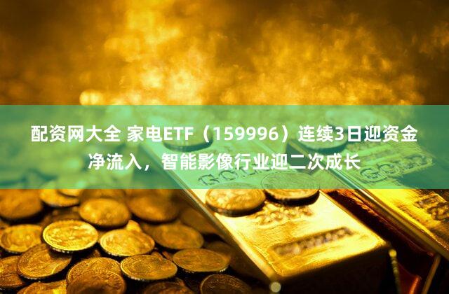 配资网大全 家电ETF（159996）连续3日迎资金净流入，智能影像行业迎二次成长